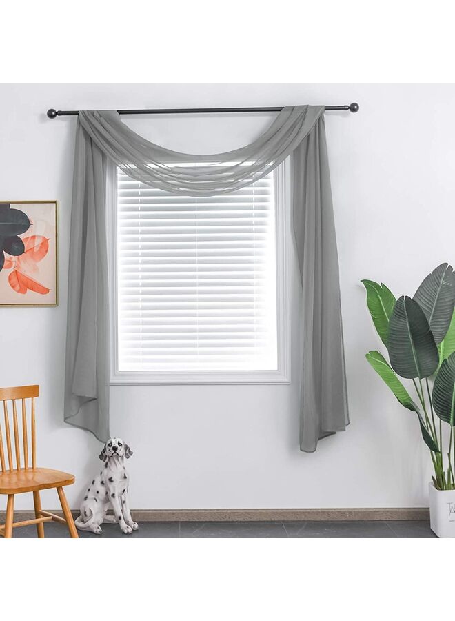 LAMAY Sheer Window Scarf Valance for Windows Sheer Scarf Curtainsfor Living Room Bedroom Curtain Drapes Wedding Party Canopy Bed - Image 1